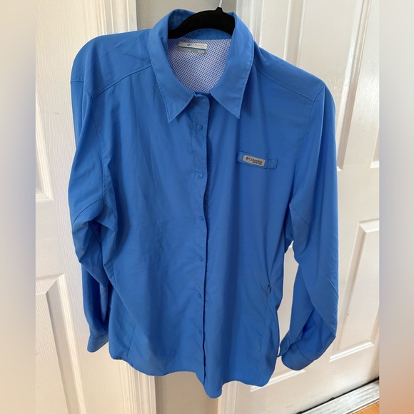 Columbia Vibrant Blue Long Sleeve Shirt - Picture 1 of 6